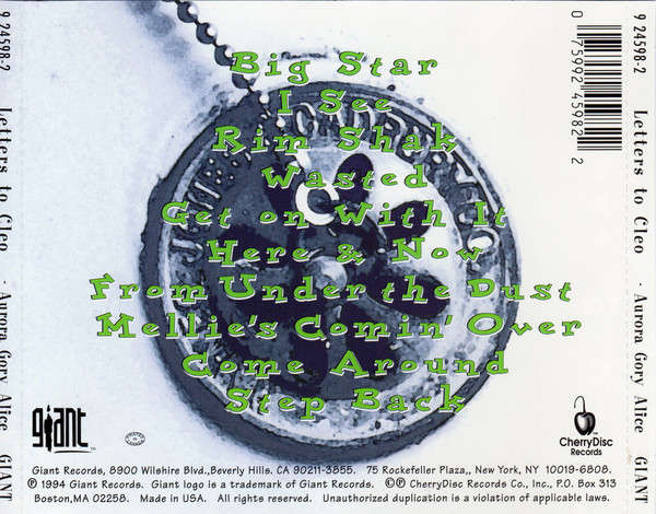CD - Letters To Cleo - Aurora Gory Alice