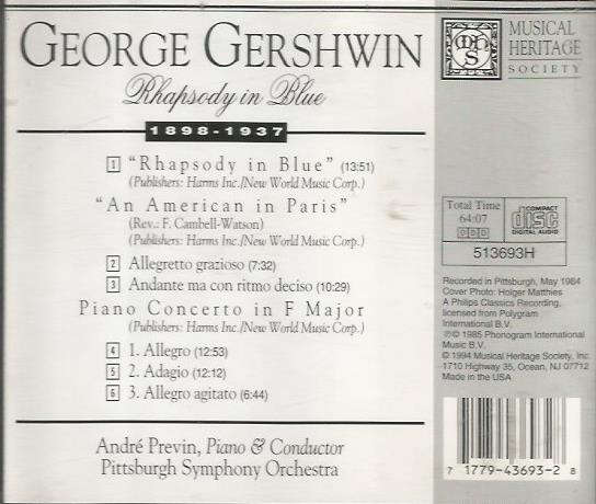 CD - Gershwin - Rhapsody in Blue