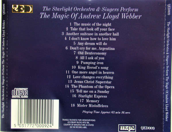 CD - The Starlight Orchestra & Singers Perform The Magic Of Andrew Lloyd Webber