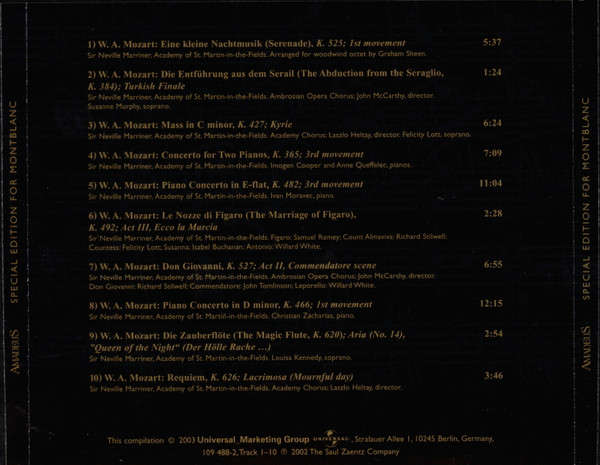 CD - Amadeus (Special Edition For Montblanc)