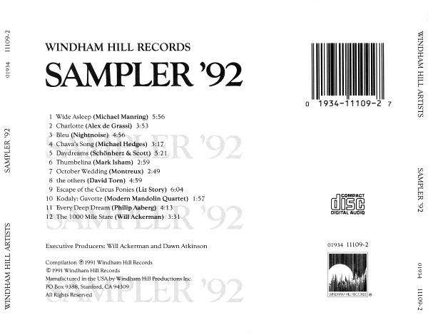 CD - Windham Hill Artists - Windham Hill Records Sampler '92