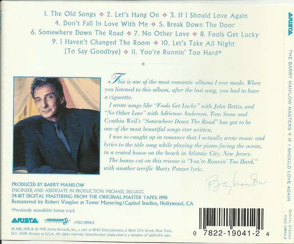 CD - Barry Manilow - If I Should Love Again