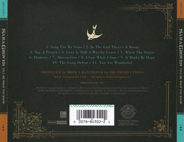 CD - Sara Groves - Tell Me What You Know