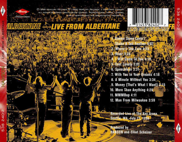 CD - Hanson - Live From Albertane