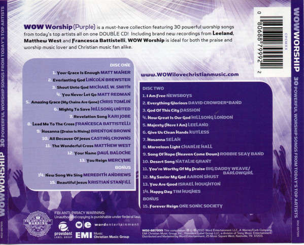CD - Wow Worship - 30 Powerful Worship Songs From Today's Top Artists (2cd)