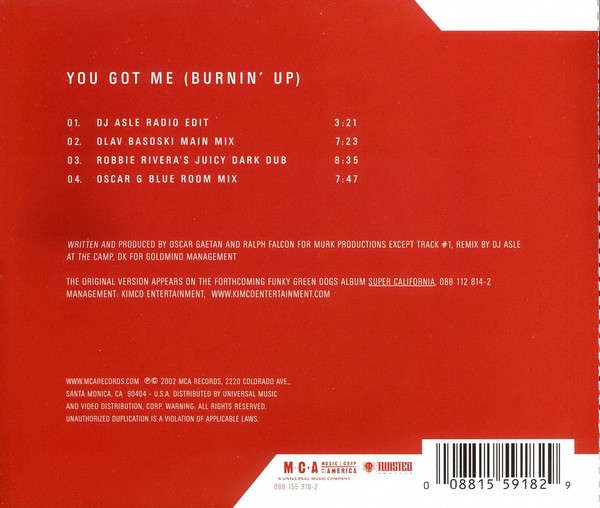 CD - Funky Green Dogs - You Got Me (Burnin' Up)