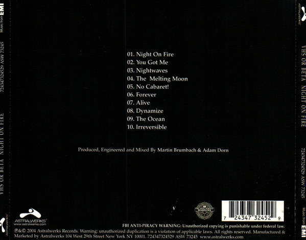 CD - VHS Or Beta - Night On Fire