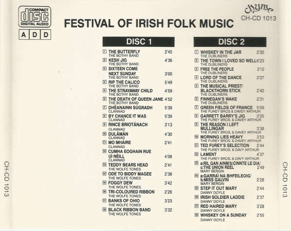 CD - Various - Festival Of Irish Folk Music (2cd)
