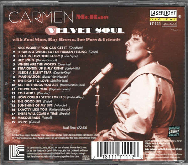 CD - Carmen McRae - Velvet Soul