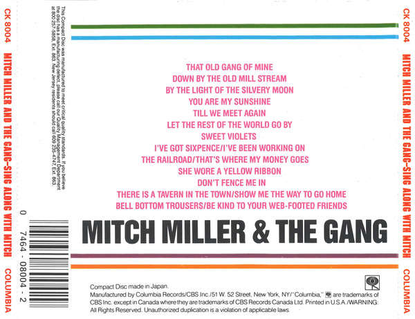 CD - Mitch Miller And The Gang - Sing Along With Mitch