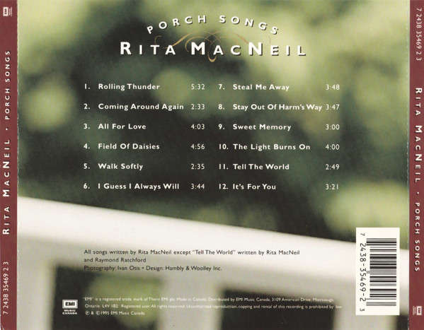 CD - Rita MacNeil - Porch Songs