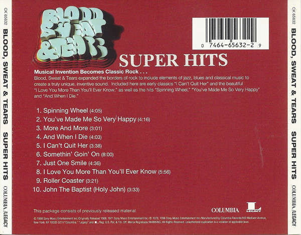 CD - Blood, Sweat And Tears - Super Hits