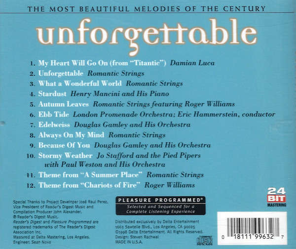 CD - Readers Digest - Unforgettable