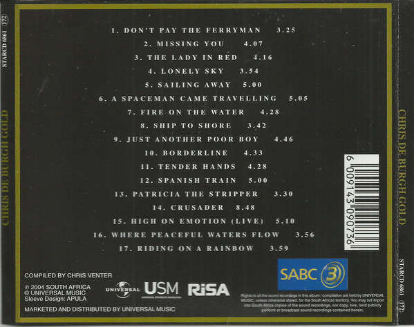 CD - Chris de Burgh - Gold