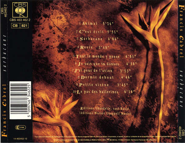 CD - Francis Cabrel - Sarbacane