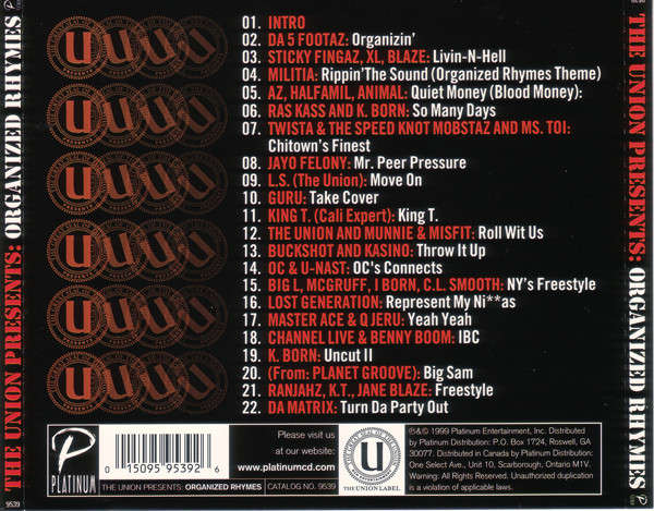 CD - The Union - The Union Presents: Organized Rhymes