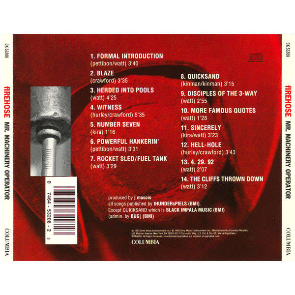 CD - fIREHOSE - Mr. Machinery Operator