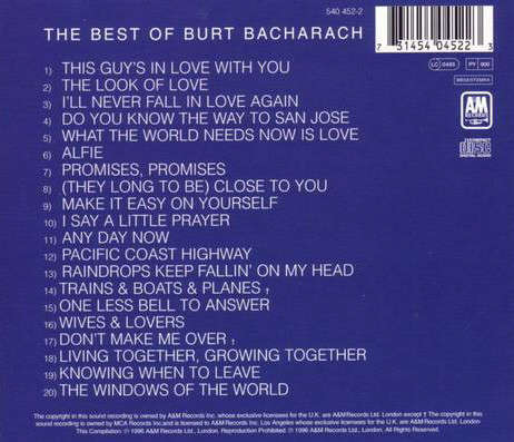 CD - Burt Bacharach - The Best Of Burt Bacharach