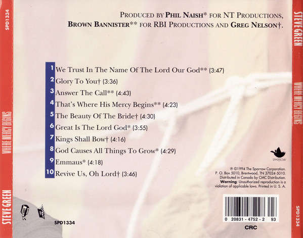 CD - Steve Green - Where Mercy Begins