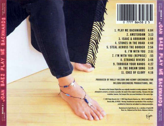 CD - Joan Baez - Play Me Backwards
