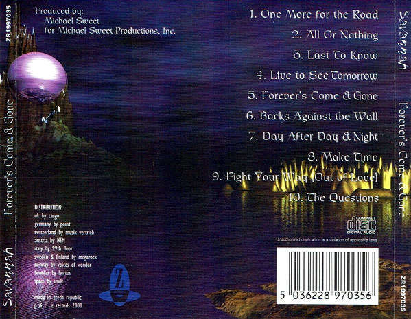 CD - Savannah - Forever's Come & Gone