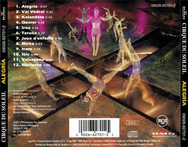 CD - Cirque Du Soleil - Alegría