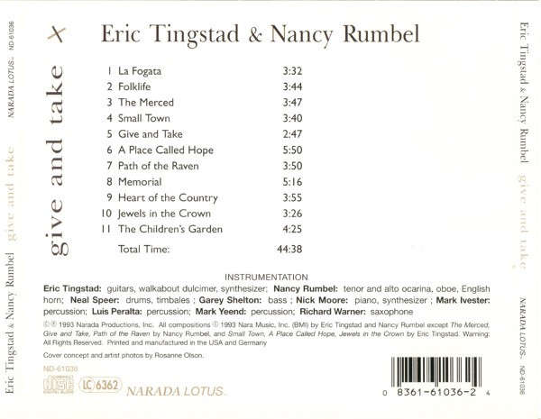 CD - Eric Tingstad & Nancy Rumbel  Give And Take (New Sealed)