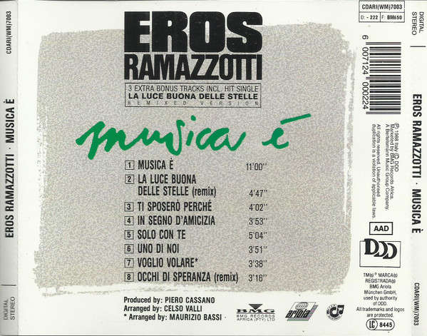 CD - Eros Ramazzotti - Musica È