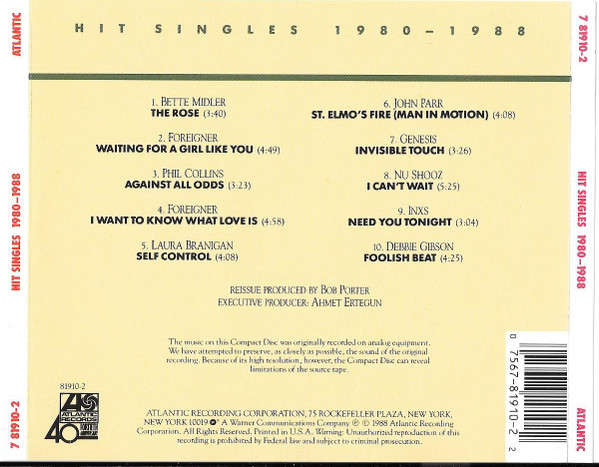 CD - Various - Hit Singles 1980-1988