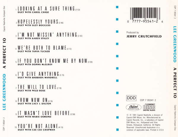 CD - Lee Greenwood - A Perfect 10