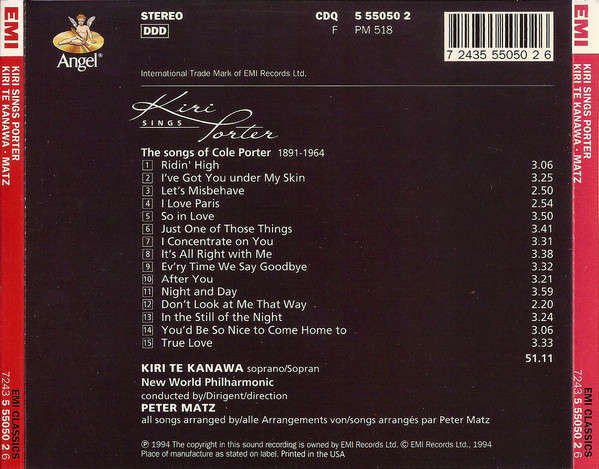 CD - Kiri Te Kanawa  Kiri Sings Porter