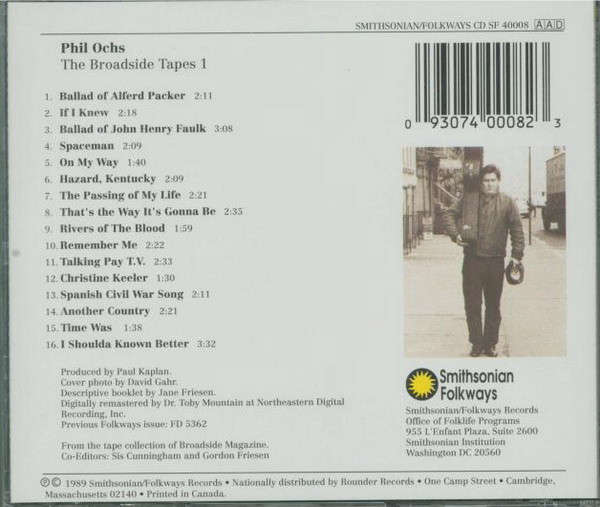 CD - Phil Ochs - The Broadside Tapes 1