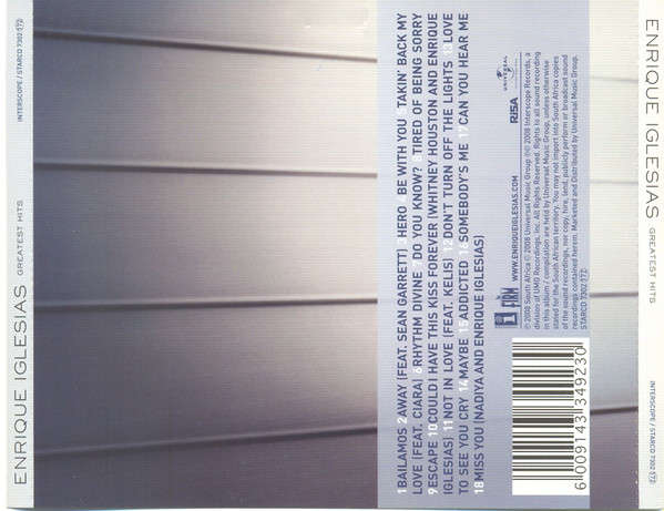 CD - Enrique Iglesias - Greatest Hits (New Sealed) STARCD 7302