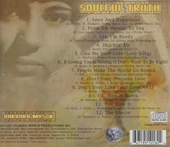 CD - Barbara Mason - SoulFul Truth - (New Sealed) CWP 9944