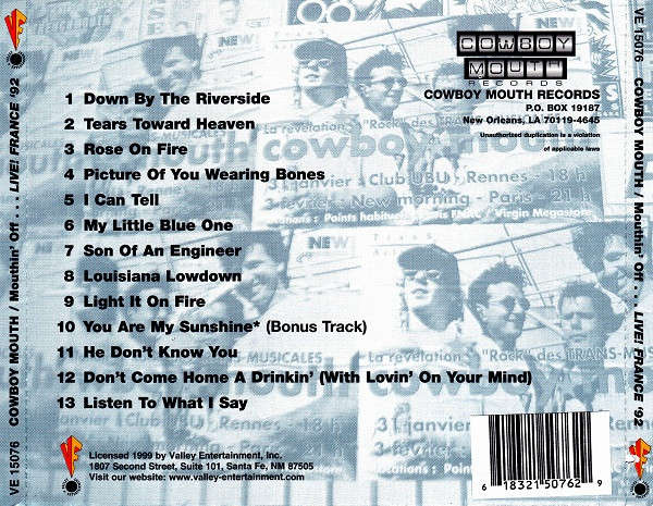 CD - Cowboy Mouth - Mouthin' Off... Live France '92