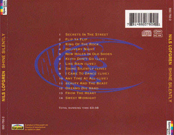 CD - Nils Lofgren - Shine Silently