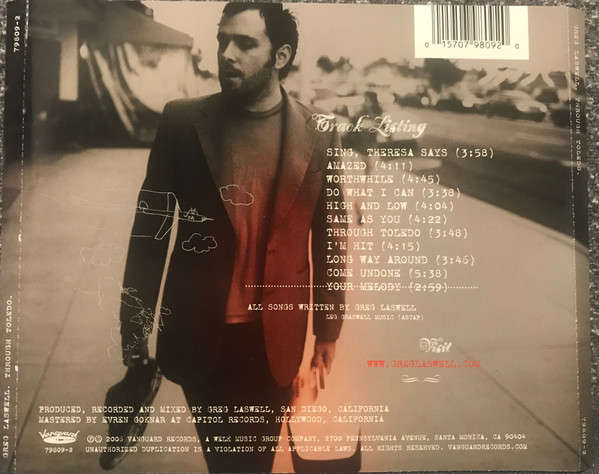 CD - Greg Laswell - Through Toledo (New Sealed)