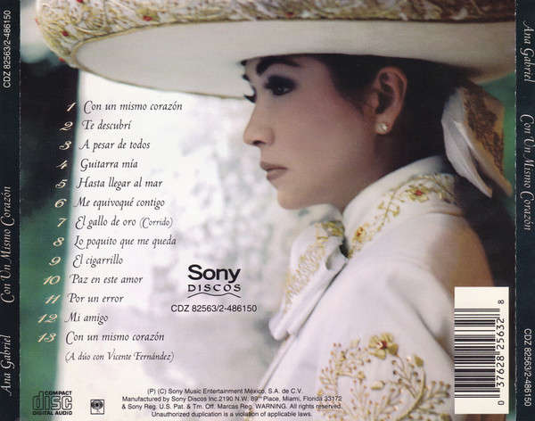 CD - Ana Gabriel  Con Un Mismo Corazón (New Sealed)