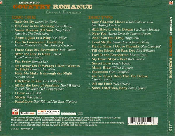 CD - Various - Lifetime Of Country Romance: Sweet Dreams (2cd)
