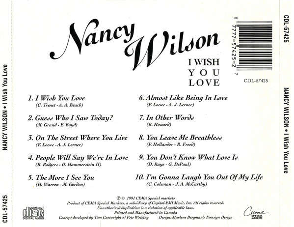 CD - Nancy Wilson - I Wish you Love