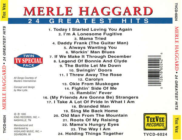 CD - Merle Haggard - 24 Greatest Hits