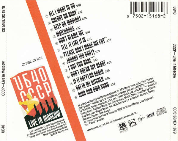 CD - UB40 - CCCP - Live In Moscow
