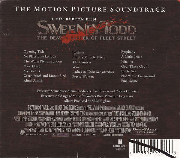 CD - Sweeney Todd: The Demon Barber Of Fleet Street (The Motion Picture Soundtrack)