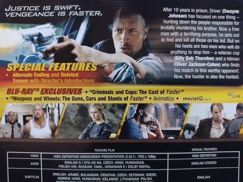 Blu-ray - Faster - Dwayne Johnson