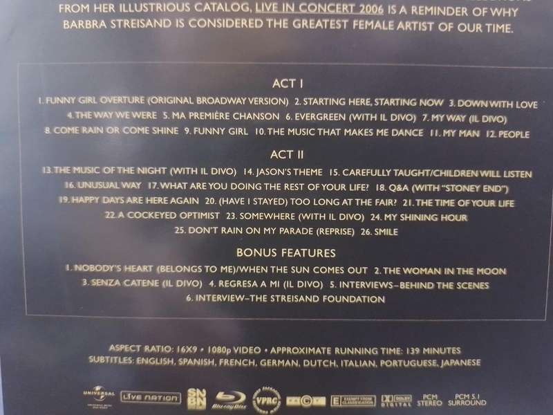 Blu-Ray - Barbra Streisand Live In Concert 2006