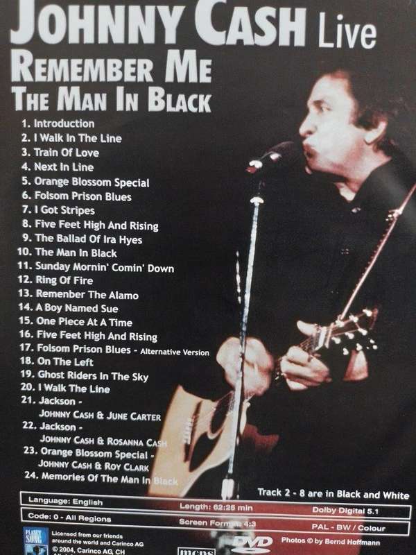 DVD - Johnny Cash Live Remember Me The Man In Black