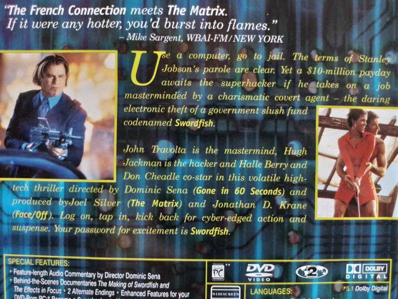 DVD - Swordfish - Travolta, Jackman, Berry