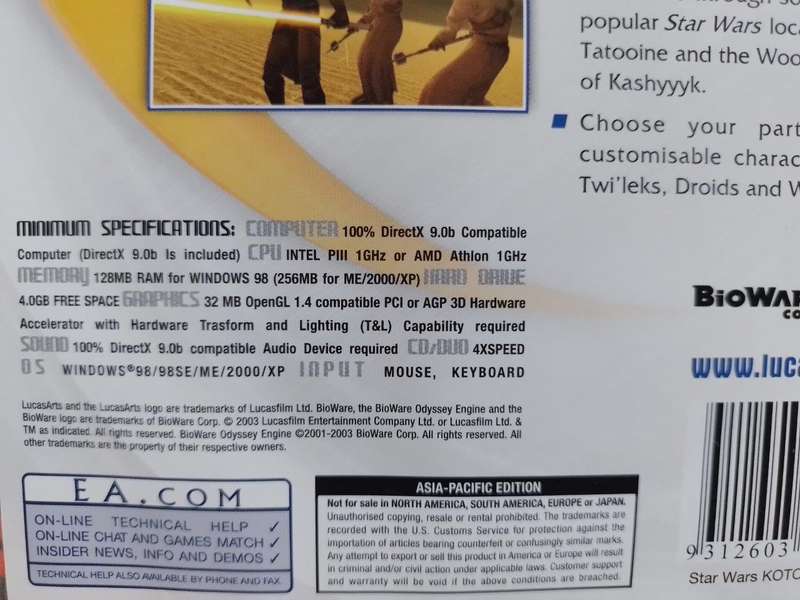 PC - Star Wars Knights of the Old Republic - EA Classics