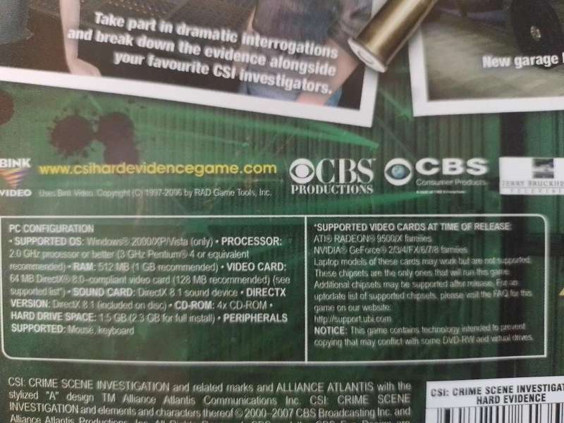 PC - CSI: Crime Scene Investigation - Hard Evidence - Super Hits