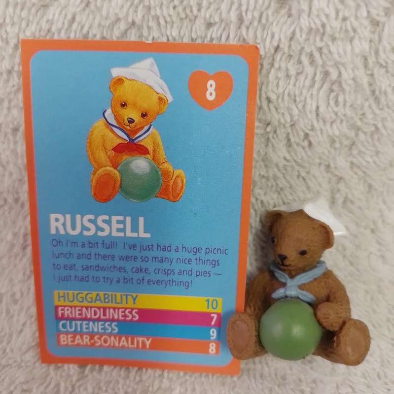 Vintage Teddy In My Pocket - Russell No 8 c/w card
